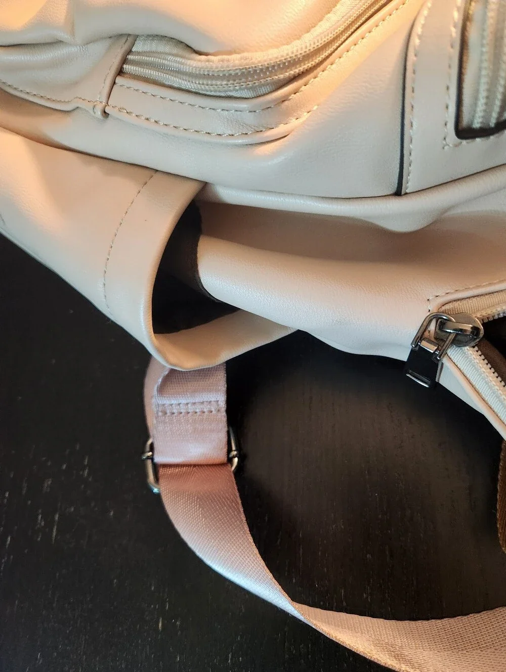 Women’s Pink Vegan Faux-Leather Purse Converts To Backpack with Tassel Accent